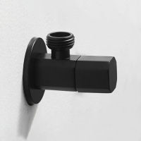 Bathroom Faucet Valves ss Black Chrome Plated Water Control Angle Stop Valve