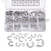 ✸♝∈ 400 Pieces Set Stainless Steel E-clip with Storage Box Snap Opening Circlip Retaining Ring Detachable Assembly Clips Washer