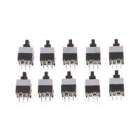 10Pcs No Lock Switch Square Head Double Row 6 Feet Interlocking Console Button Switches 8.5x8.5MM