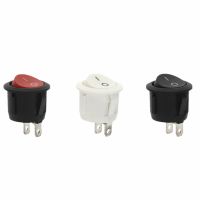 10Pcs 20mm ON/OFF Round Rocker Toggle Switch 6A/250VAC 10A 125VAC Plastic Push Button Switch Red Black White