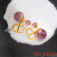 The Panda 2022 New D Home New Pearl CD Letter Jelly Earrings Female Retro Fashion Light Luxury Earrings Simple Design Earrings Earrings Female