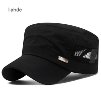 Lahde Topi Taruna ผ้าฝ้ายกองทัพหมวกเบสบอลวินเทจของผู้ชายระบายอากาศหมวกแก๊ปหมวกแบน55-60ซม.