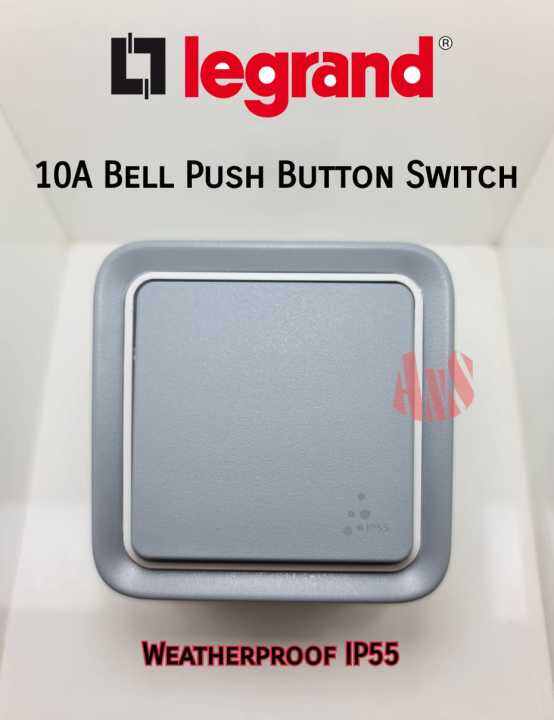 Legrand 069720 Plexo Weatherproof 1 Gang Bell Push Press Button Switch