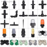Adjustable Spray Cooling Nozzle Garden Watering Irrigation Dripper Sprinkler Cross Misting Atomization System With 6mm Connector