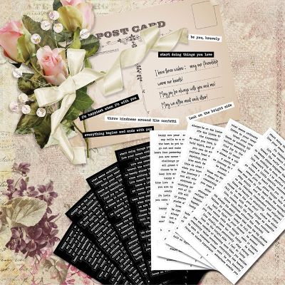 406PCS Vintage Small Talk Text Collection Stickers DIY Scrapbooking Collage Phone Diary Album Happy Plan Gift Decoration Stickers Labels