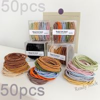 【Ready Stock】 ¤ C18 50Pieces/Box Colorful Elastic Hair Rubber Band for Women Girls Hair Scrunchies Simple Hair Ties Hair Accessories