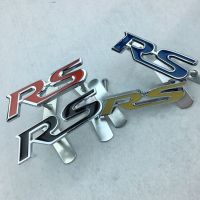 Hot New Metal RS emblem Front grille logo for Ford Fiesta Focus Mondeo EcoSport Kuga Explorer Sports version badge blue yellow