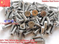 DIN 7991 Stainless Steel M3 screws M3x4 M3x5 M3x6 M3x8 M3x10 M3x12 Flat Head Hex 2.0 Driver A2-70 Polished 50 pcs QCTI Screw