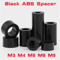 20/ 50pcs m2.5 M3 M4 M5 M6 M8 M10 Black ABS Non-Threaded Hollowed Nylon Spacer Round Hollow Standoff Washer PCB Board Screw Screw Nut Drivers