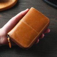 Cow Leather Business Card Holder Men Blue/Brown/Coffee Credit Card Wallet Anti Rfid Card Retro Bank/ID/Credit Card Holder