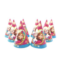 8ชิ้นล็อต Frozen Princess Anna และ Party Supplies หมวกกระดาษหมวกเด็กวันเกิด Baby Shower ตกแต่ง Party Supplies