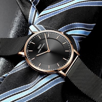 IBSO2313 authentic watch men tide ultra-thin contracted waterproof noctilucent student leisure mesh belt mens ◄✵✽