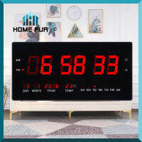 Home Fur นาฬิกา LED แขวนผนัง ขนาด 50X20X3CM รุ่น 5020 นาฬิกาดิจิตอล ไฟสีแดง – ตัวเรือนสีดำ ขอบเงิน มีปลุก