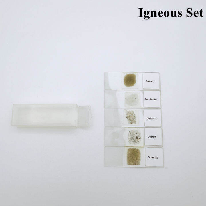 5pcs Rock Slice Mineral Thin Section Geology Prepared Glass Slides