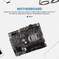 B75 USB ETH Mining Motherboard 8XPCIE to USB+G1630 CPU+6Pin to Dual 8Pin Cable+Fan LGA1155 B75 BTC Miner Motherboard