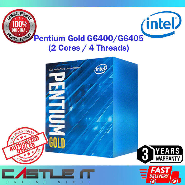 INTEL G6405 / G6400 PENTIUM GOLD 4.10GHZ 4MB CACHE LGA1200 PROCESSOR