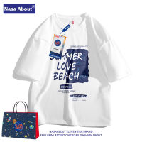 NASA แขนสั้น T เสื้อยืดชายและหญิงฤดูร้อนแบรนด์แฟชั่นเสื้อผ้าผู้ชายผ้าฝ้ายทรงหลวมผู้ชายเสื้อยืดแขนสั้น