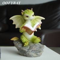 Resin Dragon Figurine Dinosaur Sculpture Garden Miniature Simulation Animal Statue Terrarium Bonsai Ornaments Home Decoration