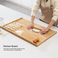 卐◊ แผ่นรองนวดแป้ง แผ่นนวดแป้ง 2 in 1 Bamboo Dough Board Pastry Pastry Board Chopping Board Food เขียงเขียงท็อปครัว SL4111