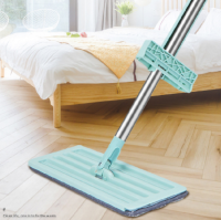 ไม้ถูพื้น แบบรีดน้ำและฝุ่นผงในตัว Flat Mop ไม้ถูพื้นพร้อมผ้า1ผืน LT0210