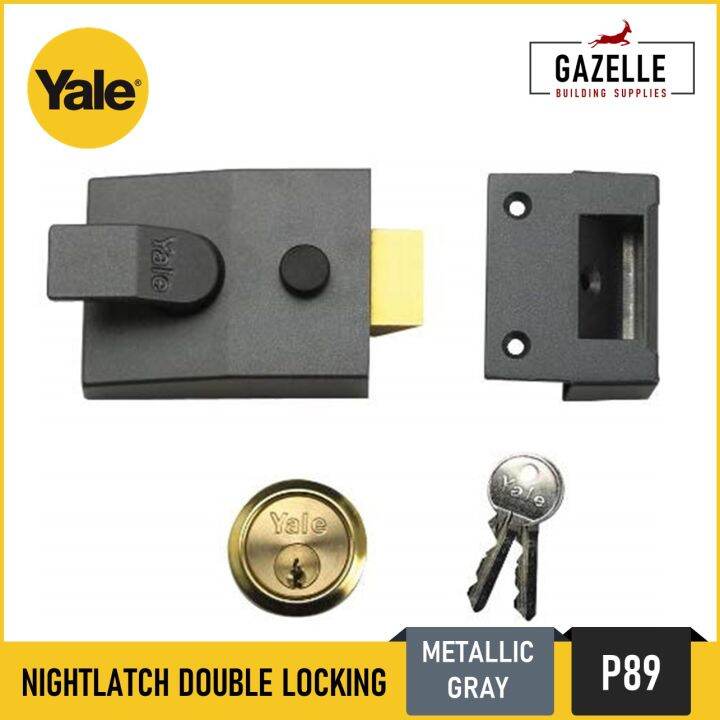 Yale Standard Nightlatch Night Latch Metallic Gray Double Locking P89