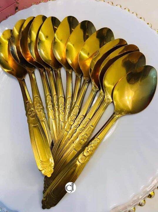 KITCHEN UTENSILS GOLDEN SPOON AND FORK SETS Lazada PH