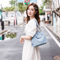 Casual Denim กระเป๋าสำหรับสตรีไหล่ Crossbody กระเป๋าหลายกระเป๋าสุภาพสตรีกระเป๋าถือ Luxury Design หญิง Big Totes Blue