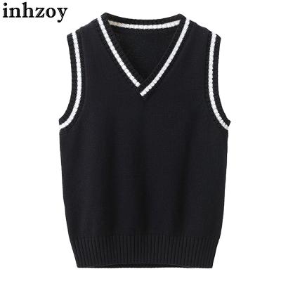 Unisex Kids Sweater Child Girls Boys Preppy Style V Neck Knitted Vest Top School Uniform Spring Autumn Waistcoat Casual Outfits