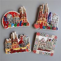 ∏♞▩ Magnetic Refrigerator Sticker Travel Decor Scenic Gift Fridge Magnet Tourist Souvenir Barcelona Spain Landmark