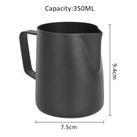 Milk Frother Black Stainless Steel Milk Jug Pitcher Espresso Coffee Barista Tools Craft Cream Latte Cup Milk Mug with Scale