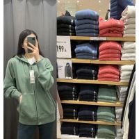 UNIQLO เสื้อแขนยาวมีซิปสำหรับผู้ชายและผู้หญิง,ใหม่ฤดูใบไม้ผลิ2022เสื้อคาร์ดิแกนขนแกะสำหรับใส่ในบ้าน419503