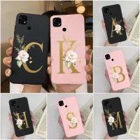 Case For Redmi 10C 10 C Luxury High Quality Matte Flower Letters Protective Back Cover For Xiaomi Redmi10C Funda Coque 6.71 Inch Phone Cases