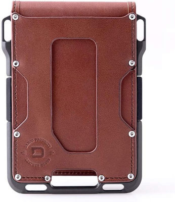 DANGO PRODUCTS Dango M1 Maverick Wallet - CNC-Machined Aluminum, RFID Blocking, Made in USA Bifold - Whiskey Brown/Slate Grey