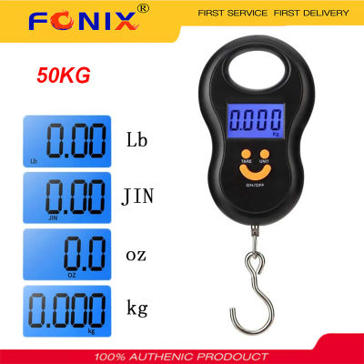 FONIX เครื่องชั่งน้ำหนักกระเป๋าเดินทาง50กก./10G Electronic Digital Hanging Scale Digital Scale BackLight Electronic Fishing Weights Pocket Scale