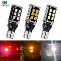 2ชิ้น Canbus T15ไม่มีข้อผิดพลาด W16W 2835 SMD 15 LED WY16W สีเหลืองอำพันสีแดงสีขาวรถยนต์หลอดไฟ LED ท้ายเบรคย้อนกลับไฟสัญญาณเลี้ยวถอยหลัง