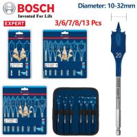 Bosch พลั่วตัดด้วยความเร็วชุดดอกสว่านแบบหัวหกเหลี่ยมหัวเจาะไม้แบนความเร็วสูงสำหรับช่างไม้ขนาด10-32มม. อุปกรณ์การทำงาน