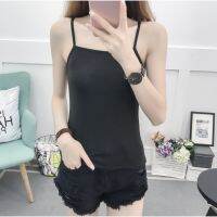 Black &amp; White Solid Color Korea Elastic Cotton Womens Singlet Basic y Girl Plus Tank Camisoles T1