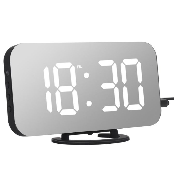 worth-buy-usb-นาฬิกาปลุกดิจิตอลนาฬิกานาฬิกานักเรียนกระจก-led-แสดงผลความละเอียดสูง-snooze-นาฬิกาสำหรับเด็ก-light-sensor-นาฬิกาตั้งโต๊ะสำนักงาน