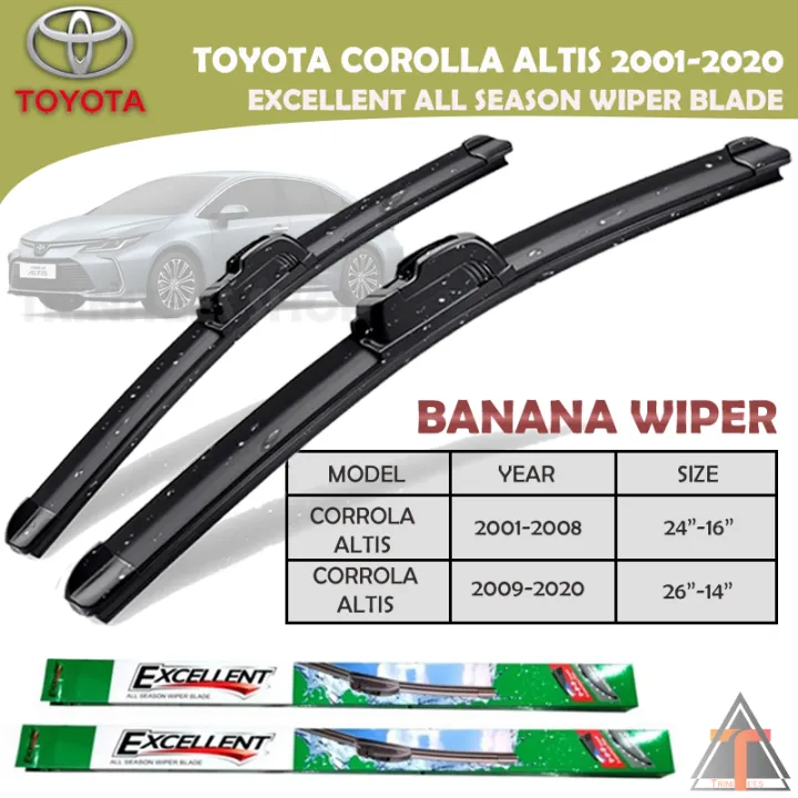 The set of 2 Toyota Corolla wiper blades can be found on Walmart.com.