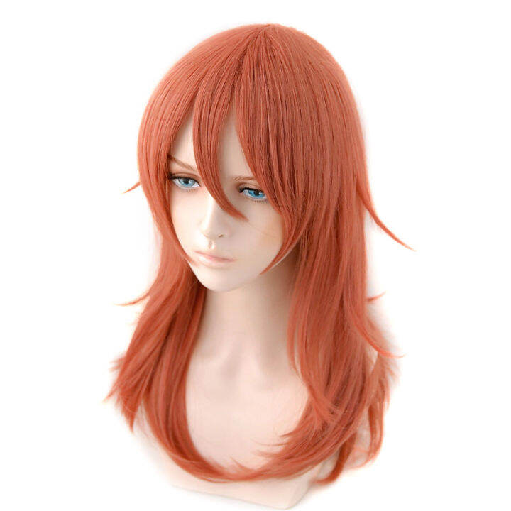 Luhuiyixxn Chainsaw Man Cosplay Angel Devil Long Wig Christmas Orange