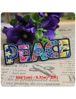 เครื่องหมาย peace ตัวรีดติดเสื้อ อาร์มรีด อาร์มปัก ตกแต่งเสื้อผ้า หมวก กระเป๋า แจ๊คเก็ตยีนส์ Hippie Embroidered Iron on Patch