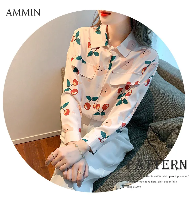 Chiffon Blouse Women Long Sleeve Korean Shirt 2022 New Fashion Loose  Elegant Temperament White Top