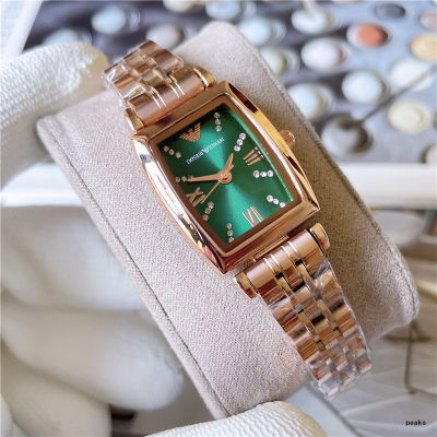 Armani นาฬิกาสำหรับผู้หญิงคุณภาพสูง,นาฬิกาควอตซ์ทำจากสเตนเลสสตีลสำหรับผู้หญิงนาฬิกาข้อมือสีโรสโกลด์มี4สี