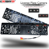 Koorinwoo AHD License Plate Frame Car Rear View Camera CCD Security Camera Reverse IR LED Lights 170 Degree Parking Video System