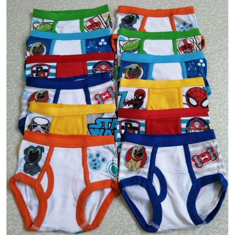6 pieces characters brief kids/boys ( 1-9 yrs old ) cotton