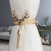 【LZ】 Curtain Tieback High Quality Deer Head Spring Holder Hook Buckle Clip Pretty and Fashion Polyester Decorative Home Accessorie