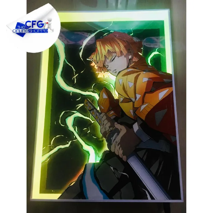 3D LED Sintra Board Mural Wall Frame | Demon Slayer | ZENITSU | Lazada PH