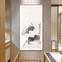 หมึกจีนที่ทันสมัย Qi Baishi บัวพิมพ์ที่มีชื่อเสียงผ้าใบวาดภาพภาพสำหรับห้องนั่งเล่นโปสเตอร์และภาพพิมพ์ศิลปะบนผนังไร้กรอบผ้าใบพิมพ์1ชิ้นกรอบไม้ด้านในหรือไร้กรอบ (ขนาดภาพสามารถปรับแต่งได้)