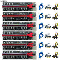 6PCS PCIE Riser สำหรับการ์ด Riser PCI Express X16 Extender 12 Capacitor Dual LED ไฟแสดงสถานะ USB3.0สาย6Pin สำหรับ Mining