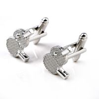 Silver Fashion Ping Pong Cufflinks Buttons For Men Lawyer Groom Wedding Father Decorations Crystal Shirt Sport Cuff Links 5 Pair